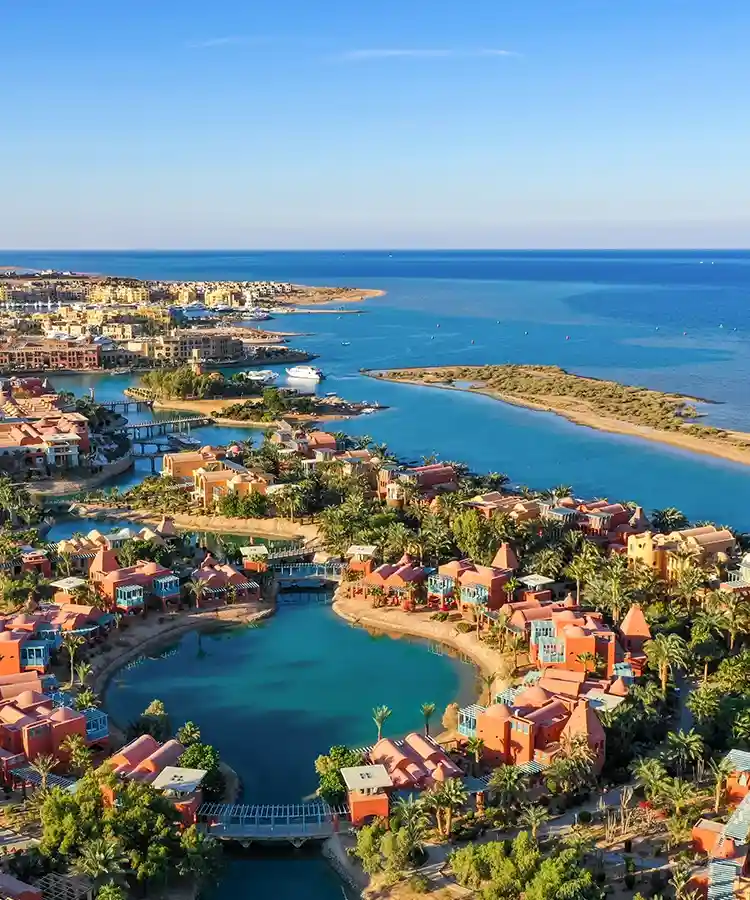 aerial shot of sheraton miramar resort in el goun a