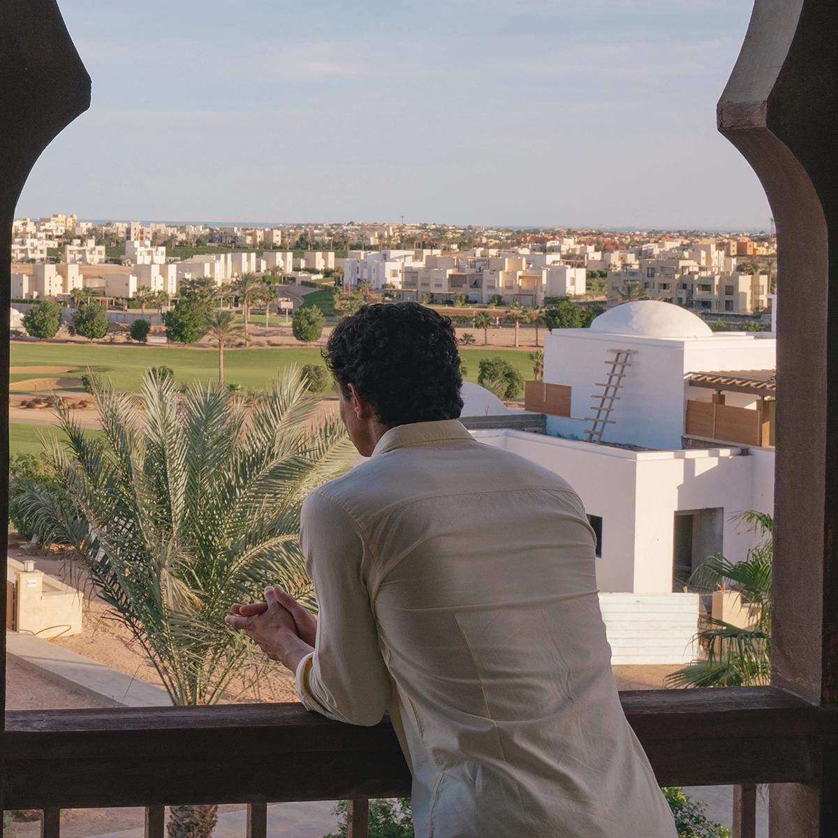 Man admiring Gouna view.