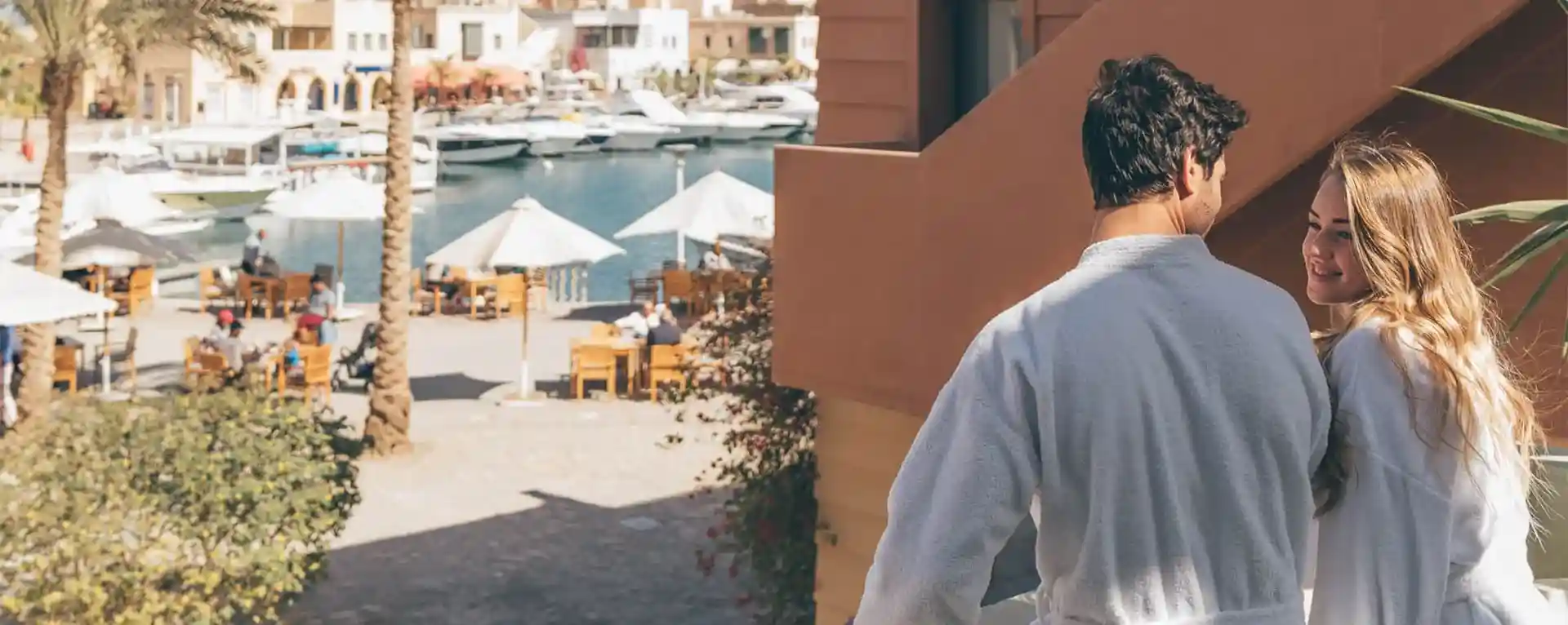 Couple Strolling in Gouna Streets