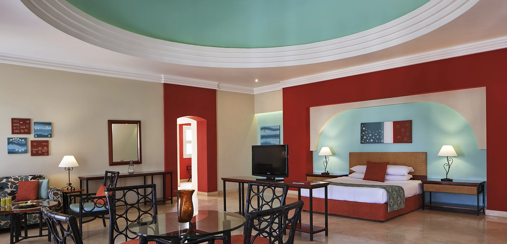 Executive suite at Fanadir El Gouna, showcasing luxurious accommodations with modern amenities.